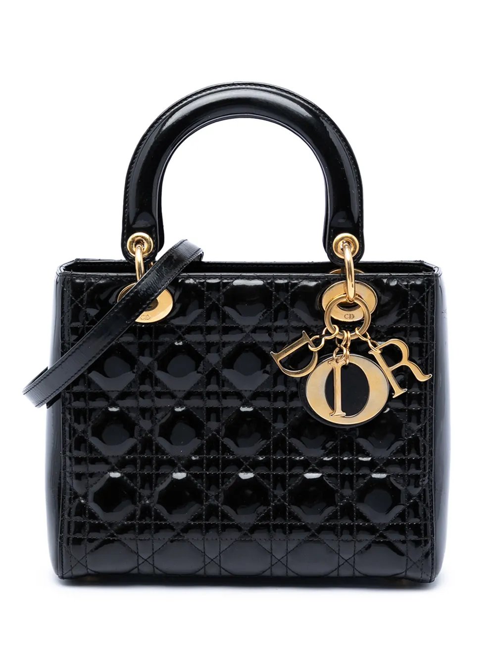 2012 Medium Patent Cannage Lady Dior satchel
