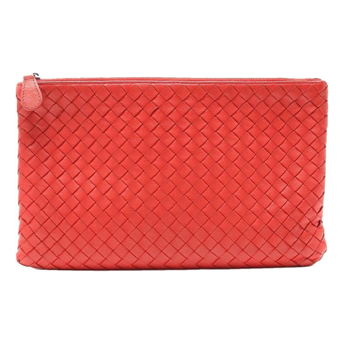 Pouch leather clutch bag