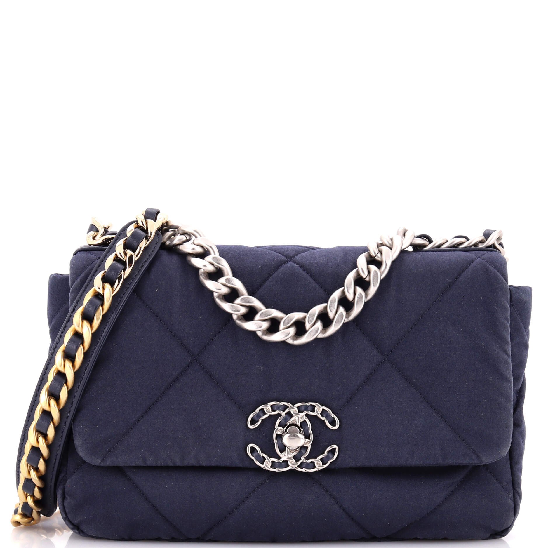 19 Flap Bag Quilted Canvas Medium