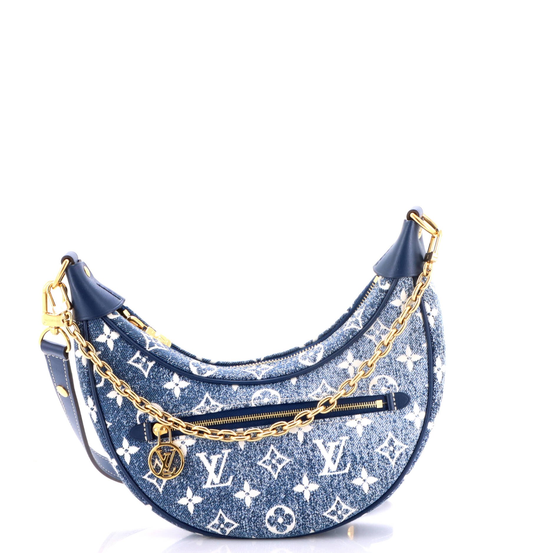 Loop Handbag Monogram Jacquard Denim