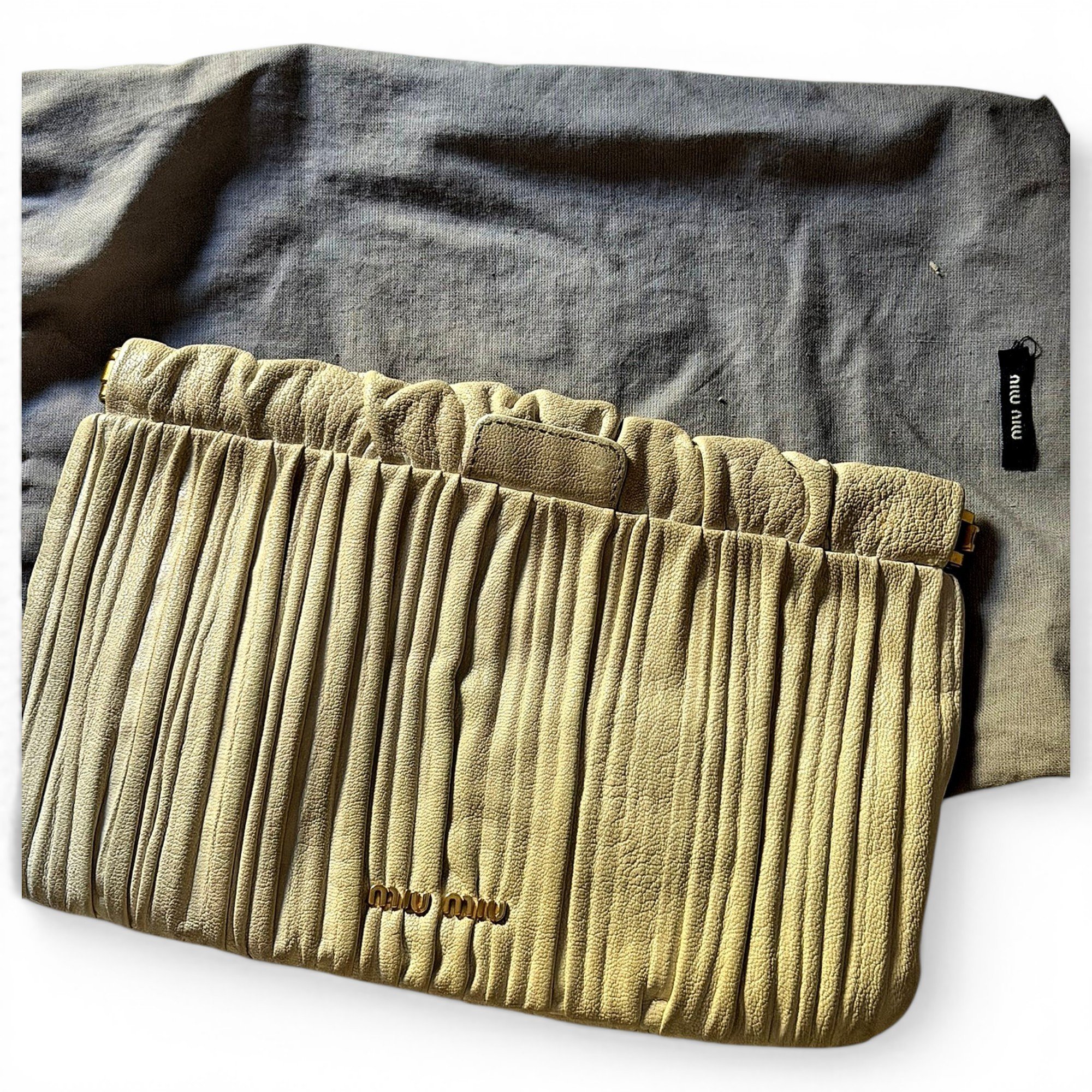 Leather clutch bag