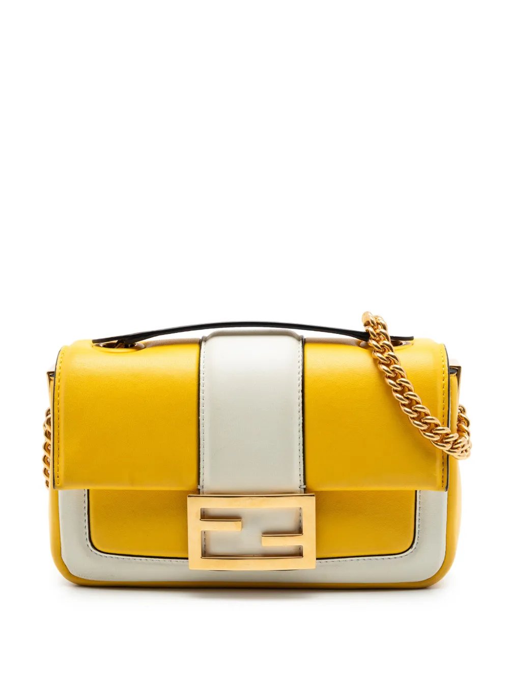 Fendi 2010-2026 Mini Bicolor Nappa Apolo Chain Baguette shoulder bag