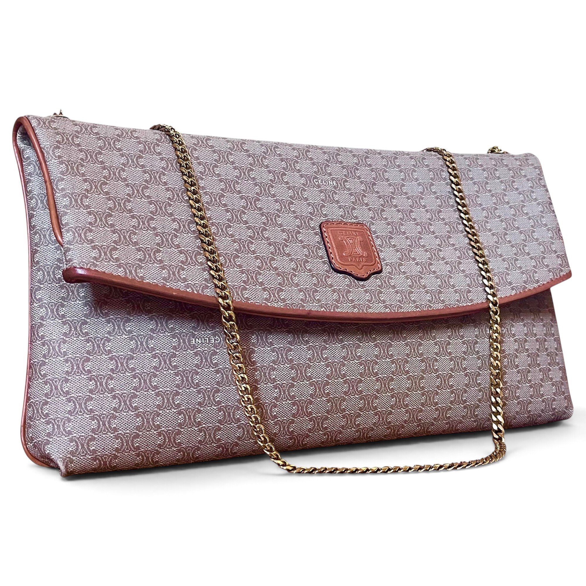 Triomphe chain cloth handbag