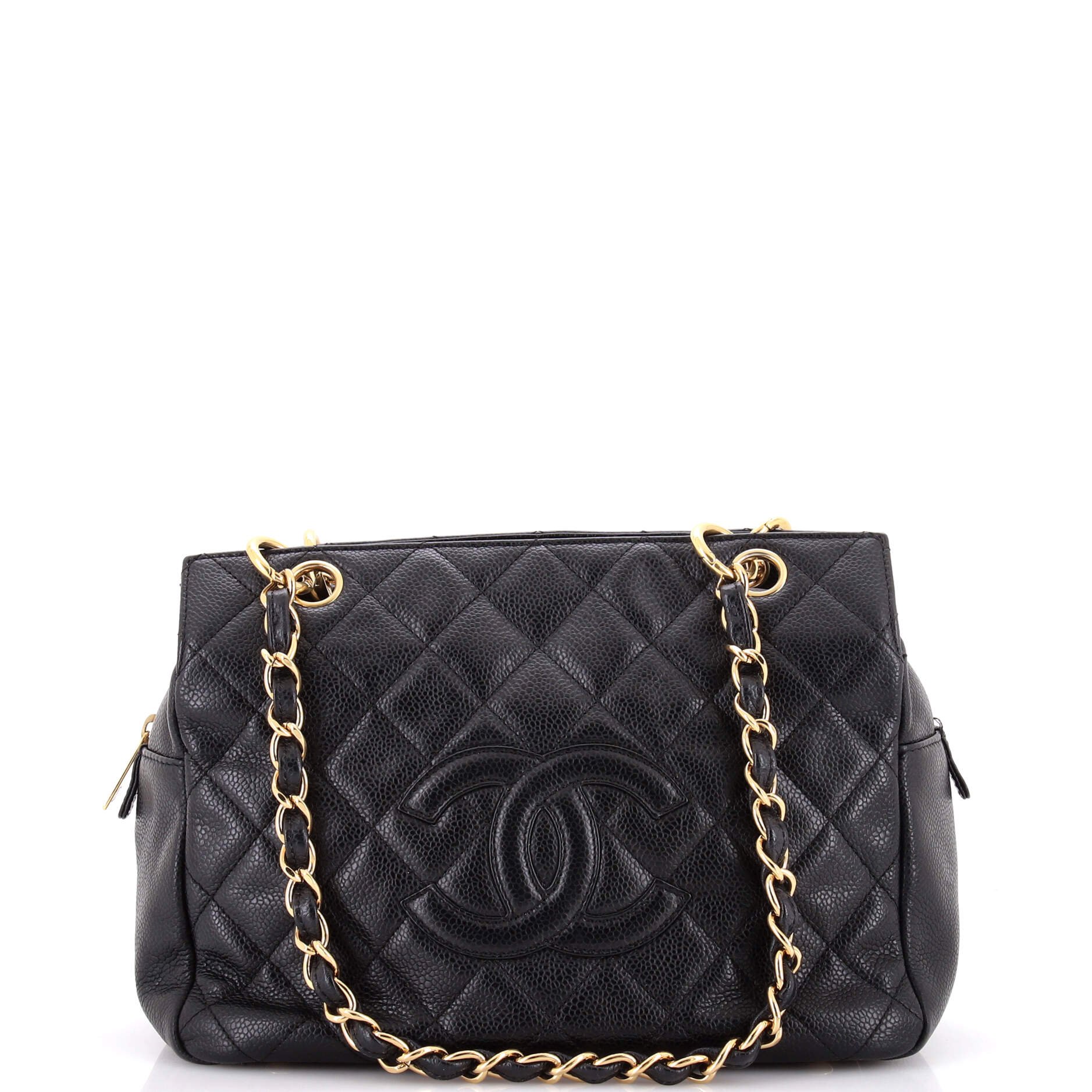 Petite Timeless Tote Quilted Caviar