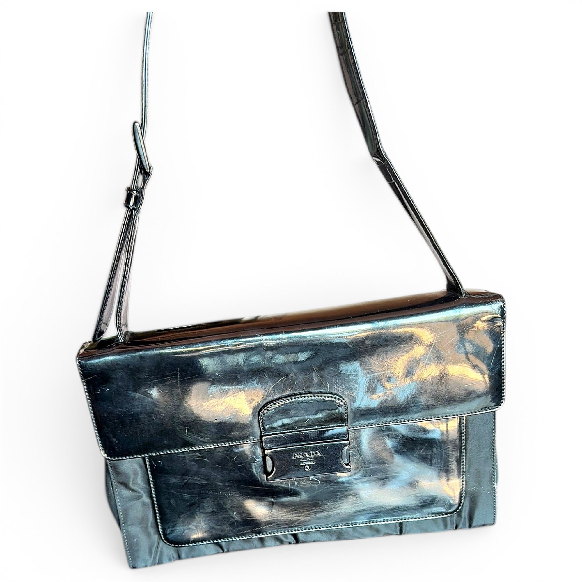 Patent leather handbag
