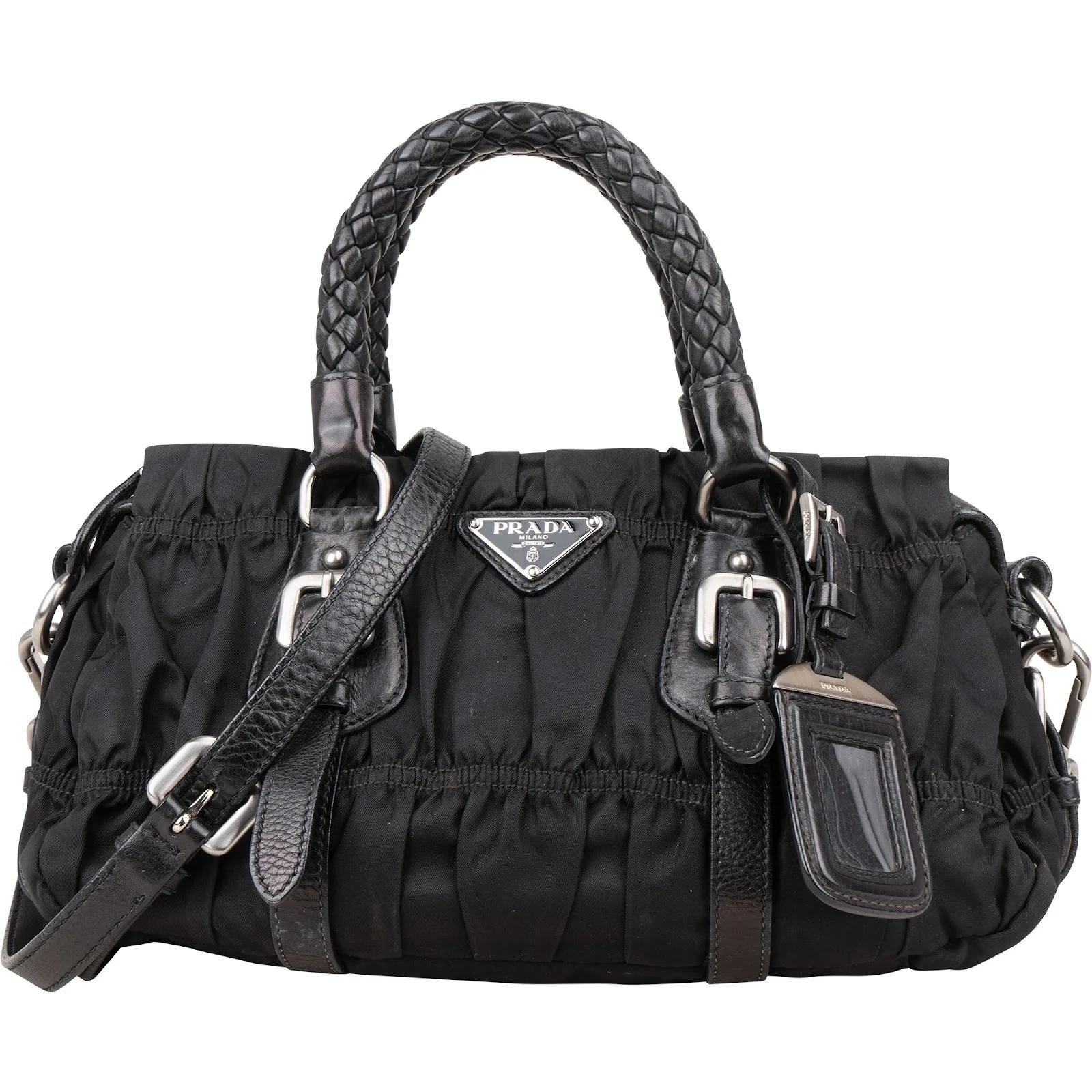 Re-Nylon leather satchel