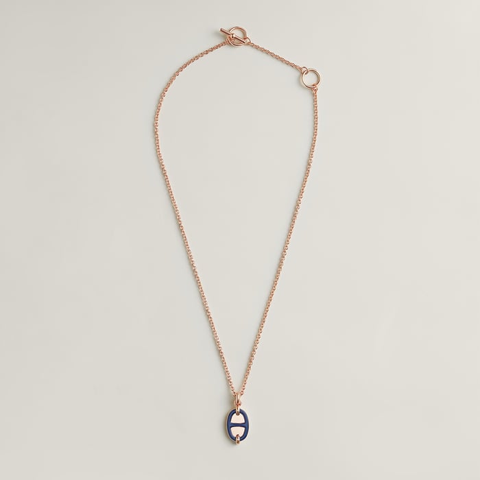 Bleu Saphir Mini Maillon Pendant, Small Model