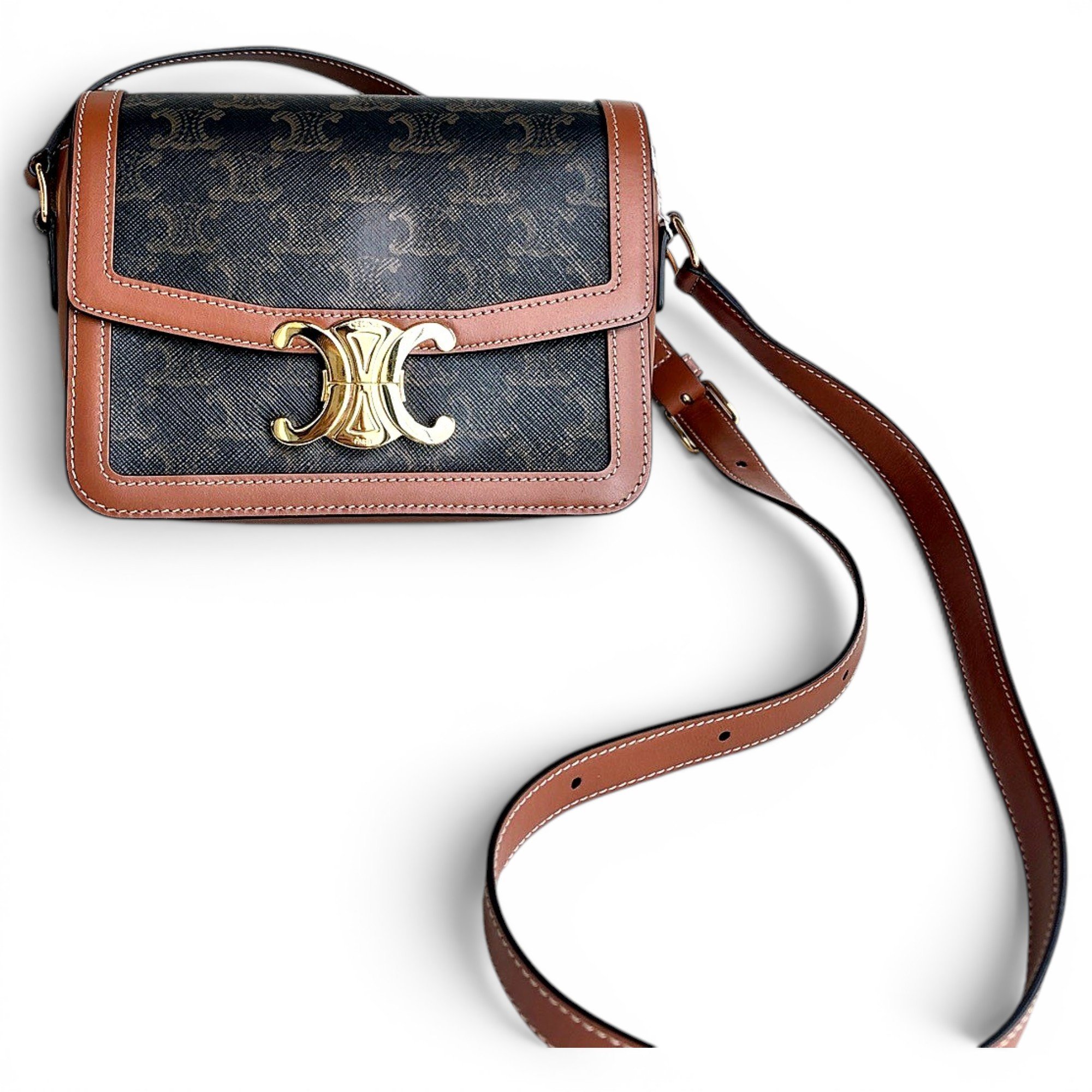 Triomphe leather crossbody bag
