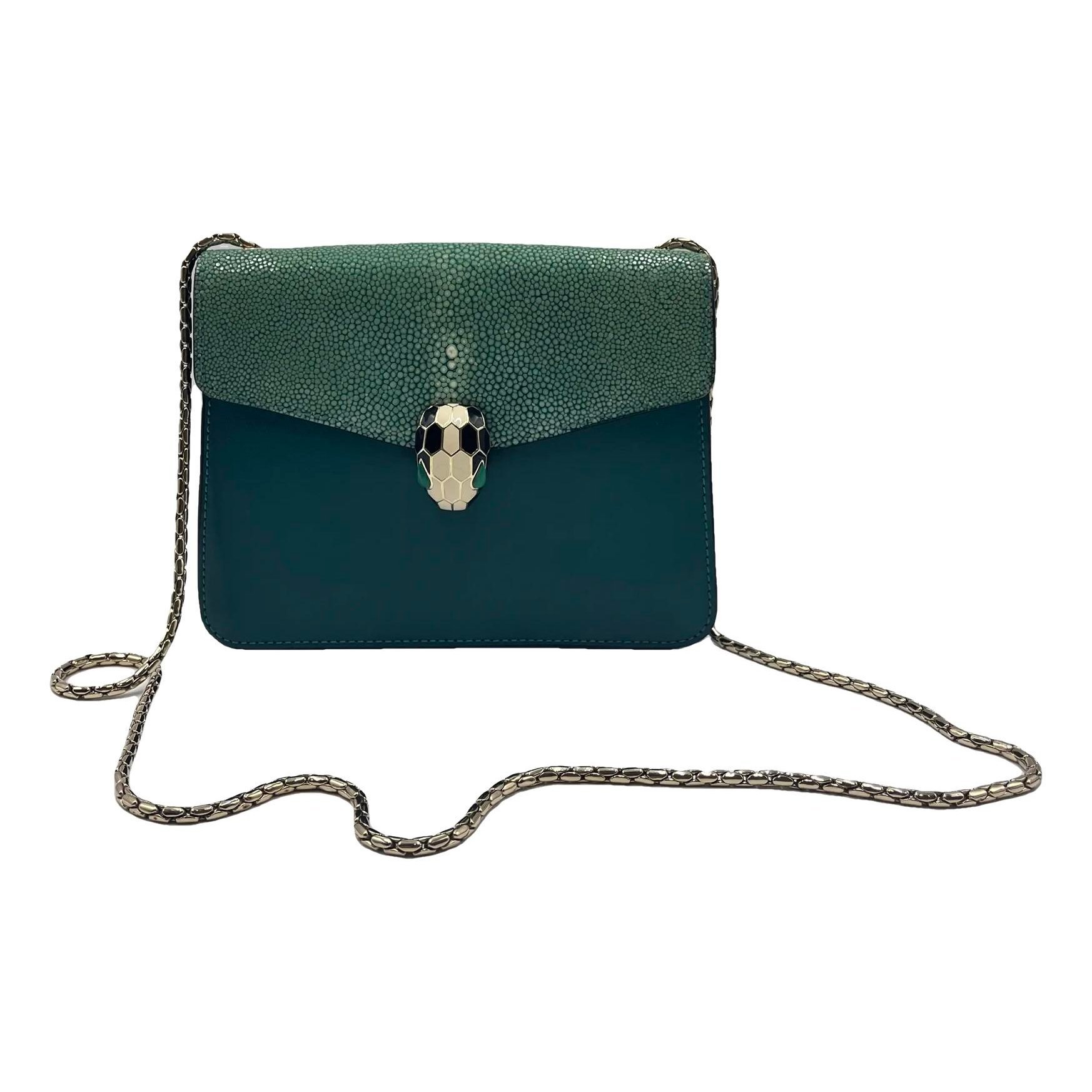 Serpenti leather handbag