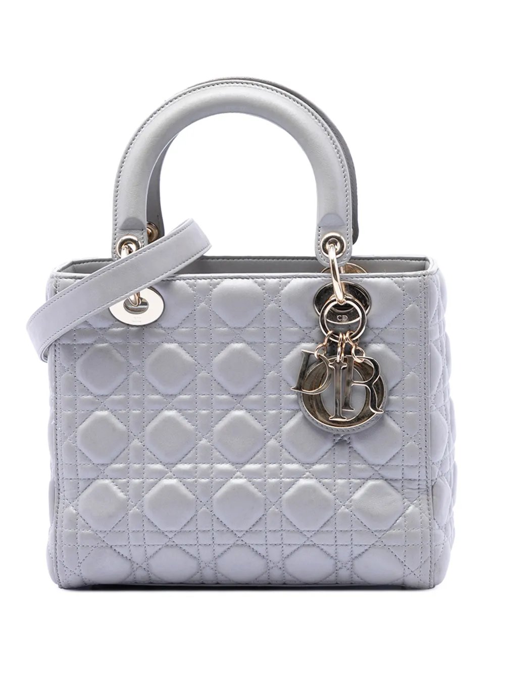 2017 Medium Pearlescent Lambskin Cannage Lady Dior satchel