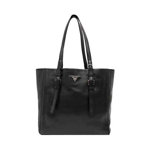 Double leather handbag