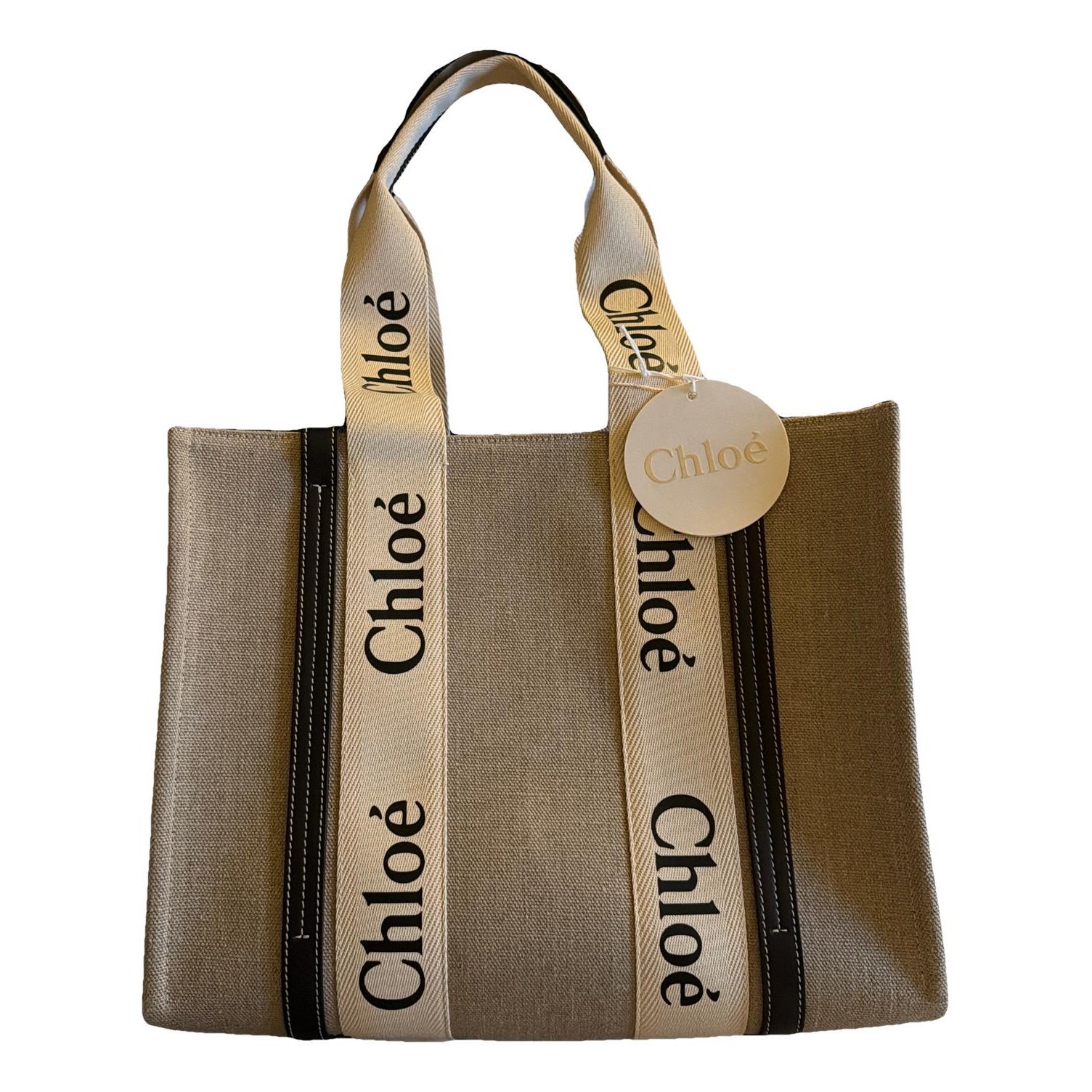 Woody linen tote