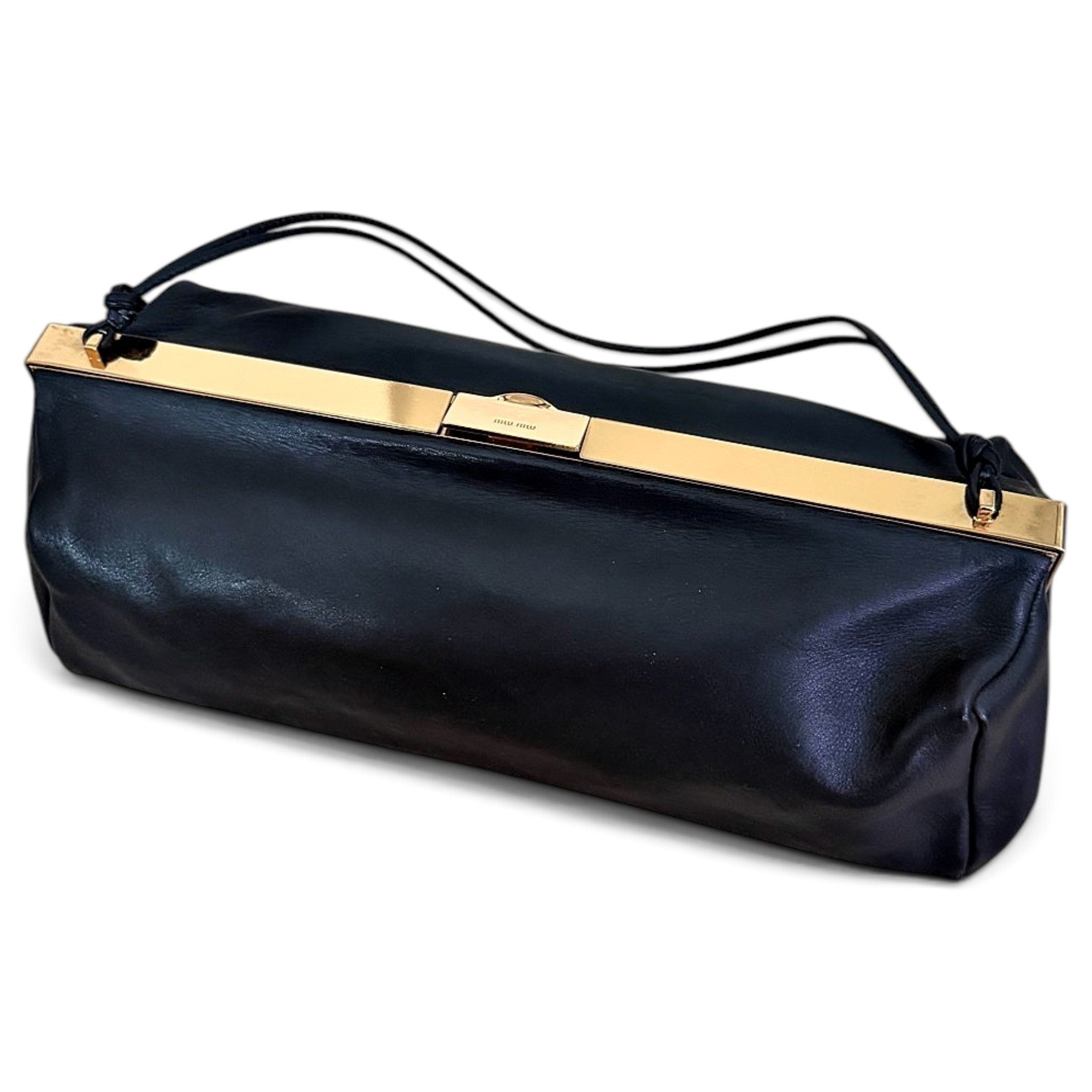 Leather clutch bag