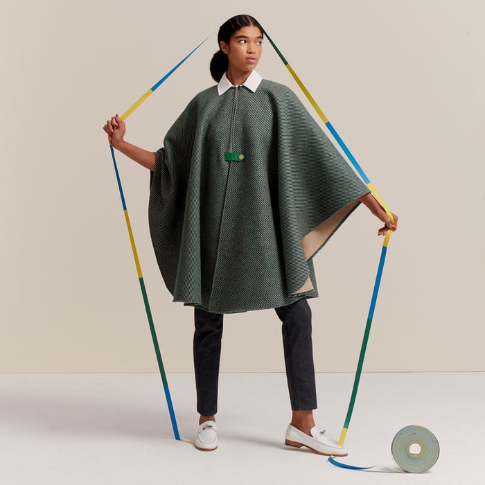 Cold Colors Wool and Linen Cape