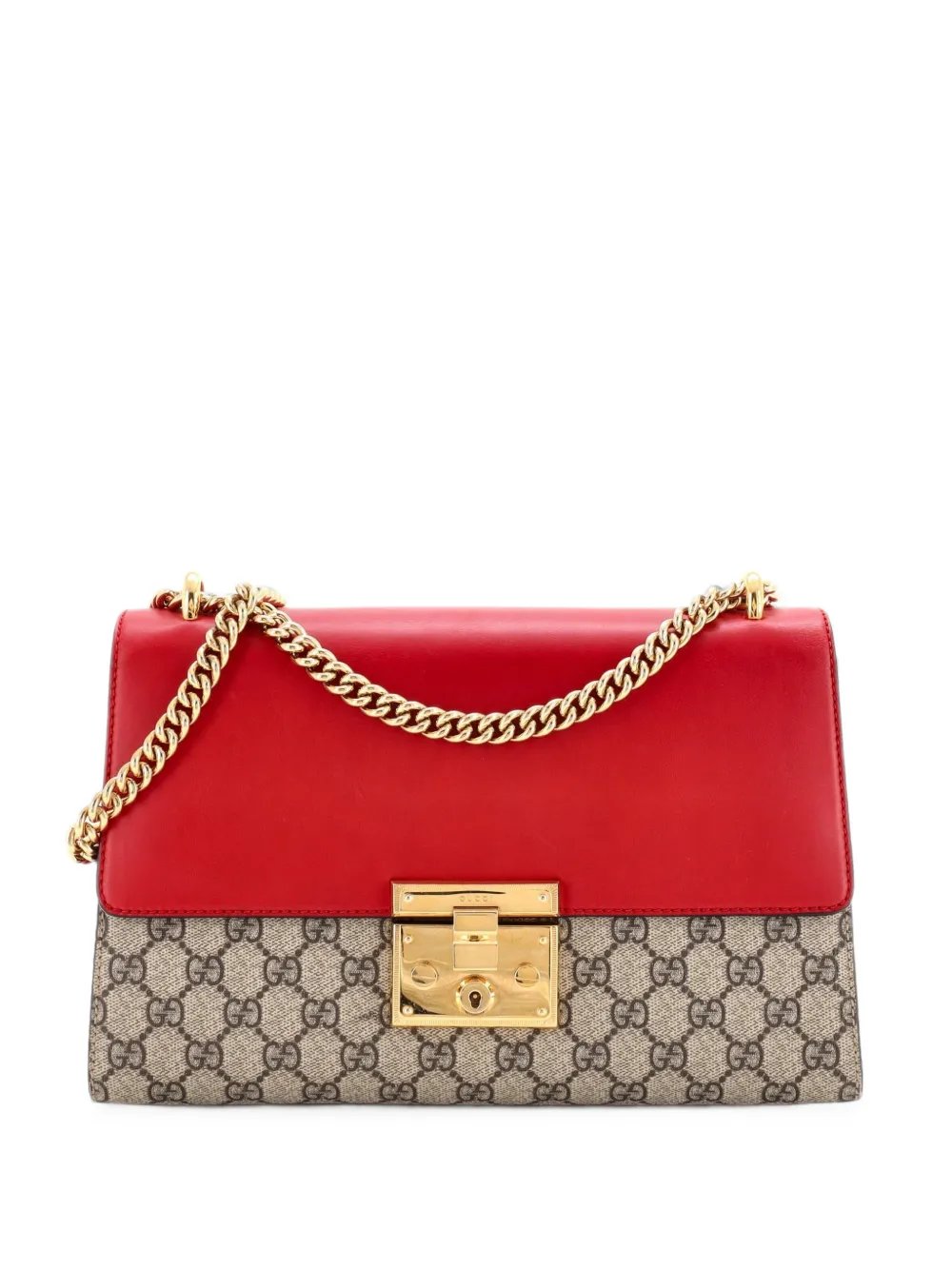Padlock GG Coated Canvas and Leather Medium shoulder bag