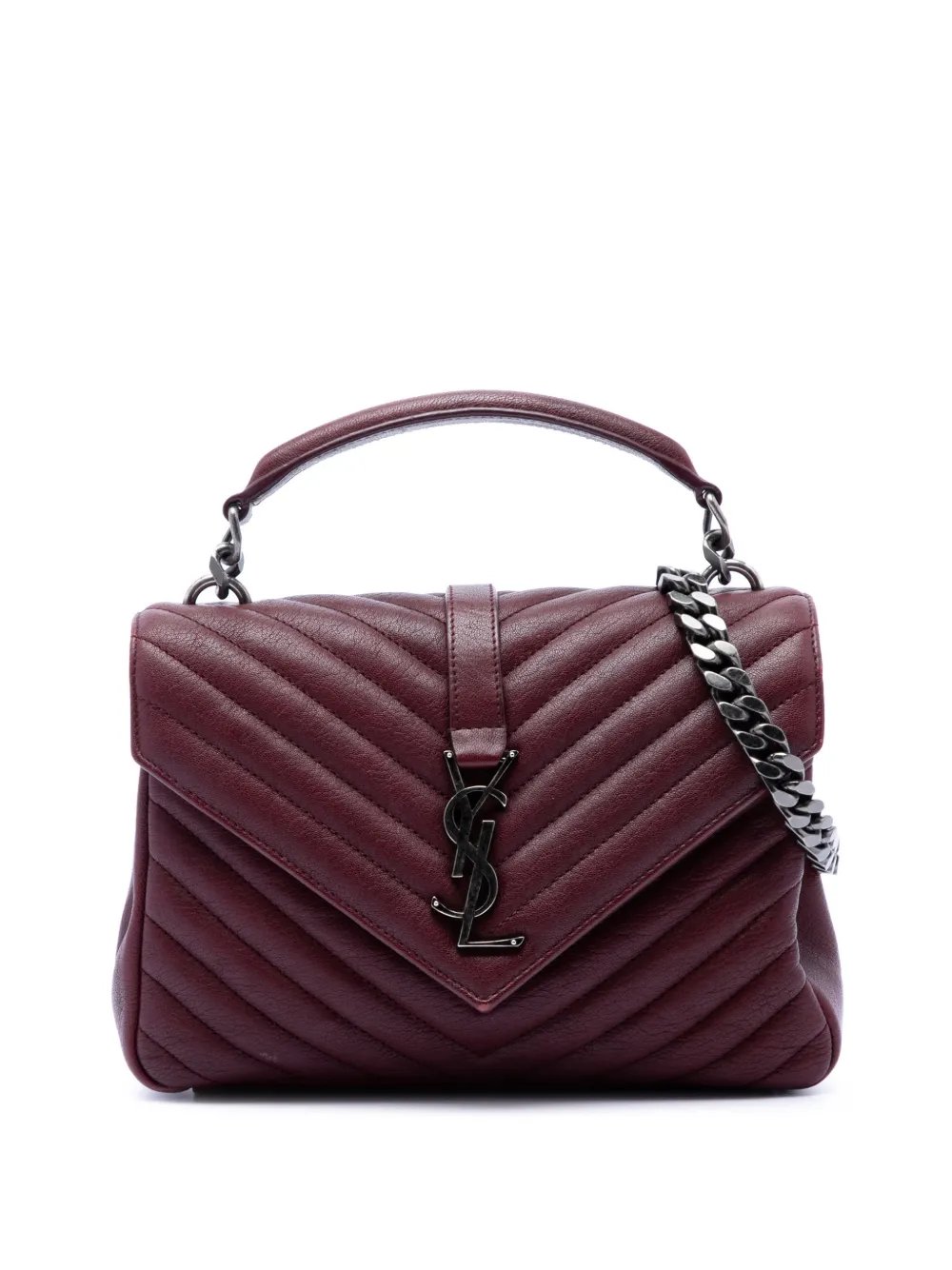 2018 Medium Chevron Sheepskin Monogram College satchel