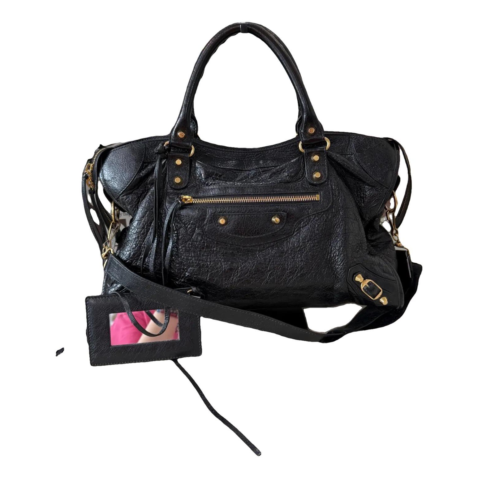 City leather handbag