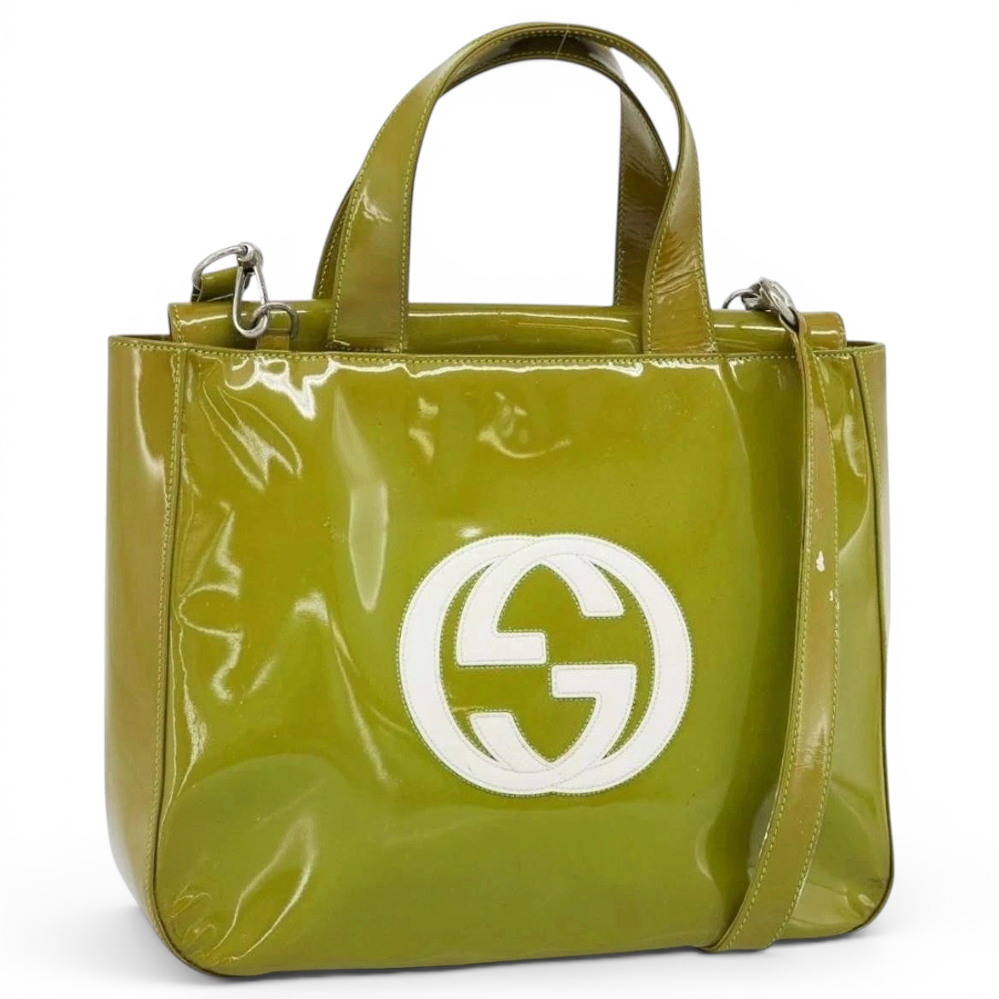 Patent leather handbag