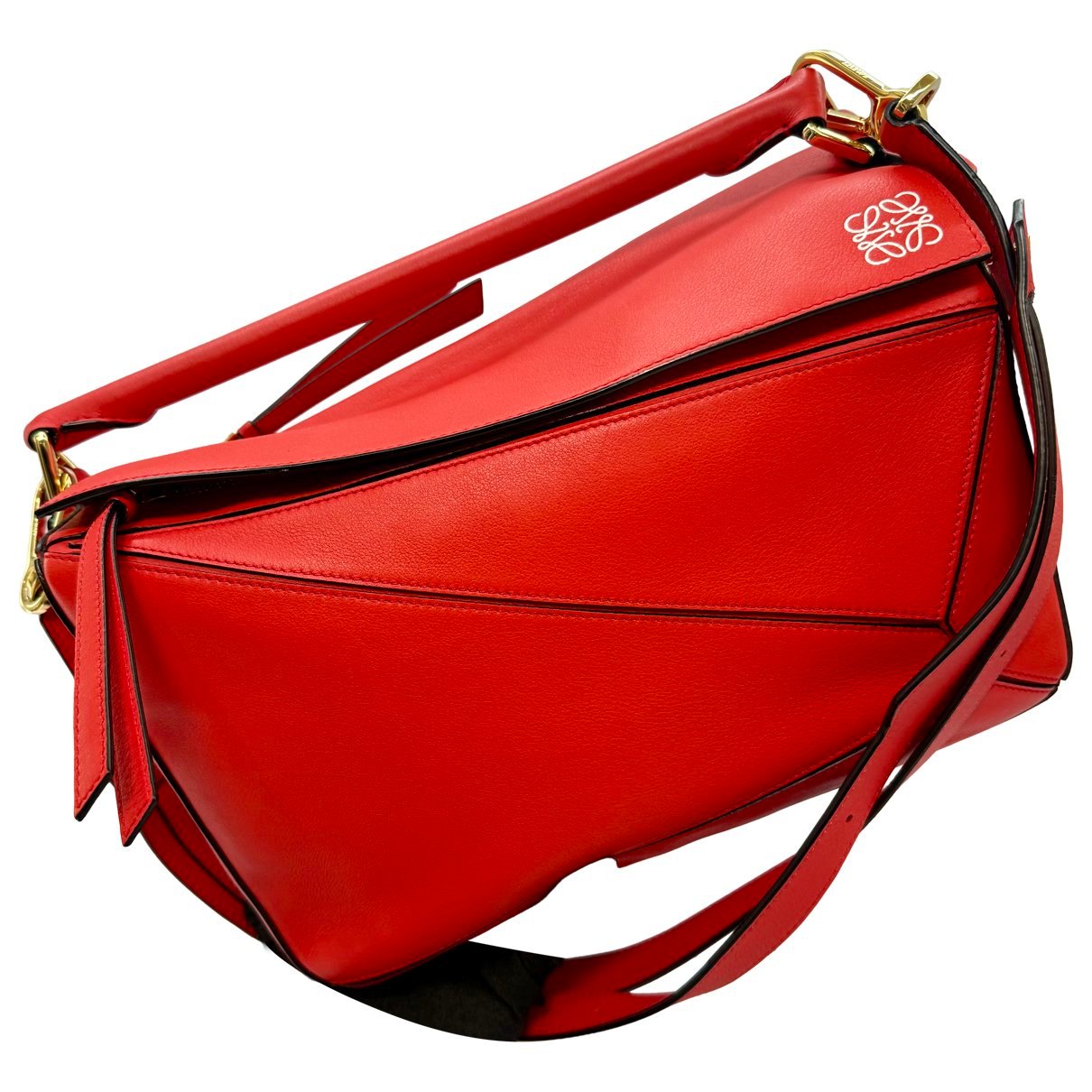 Puzzle leather handbag