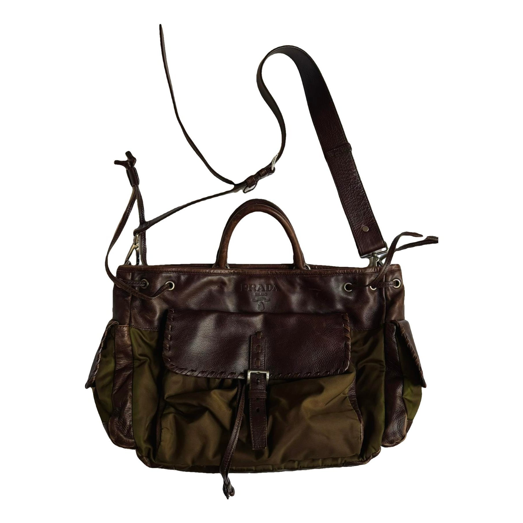 Cargo leather crossbody bag