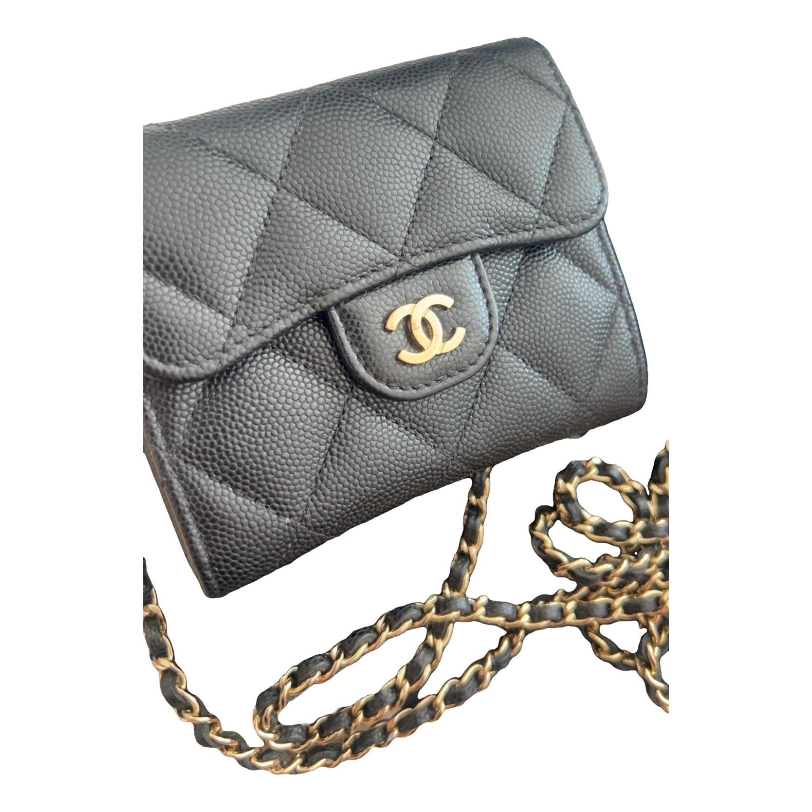 Wallet On Chain leather mini bag