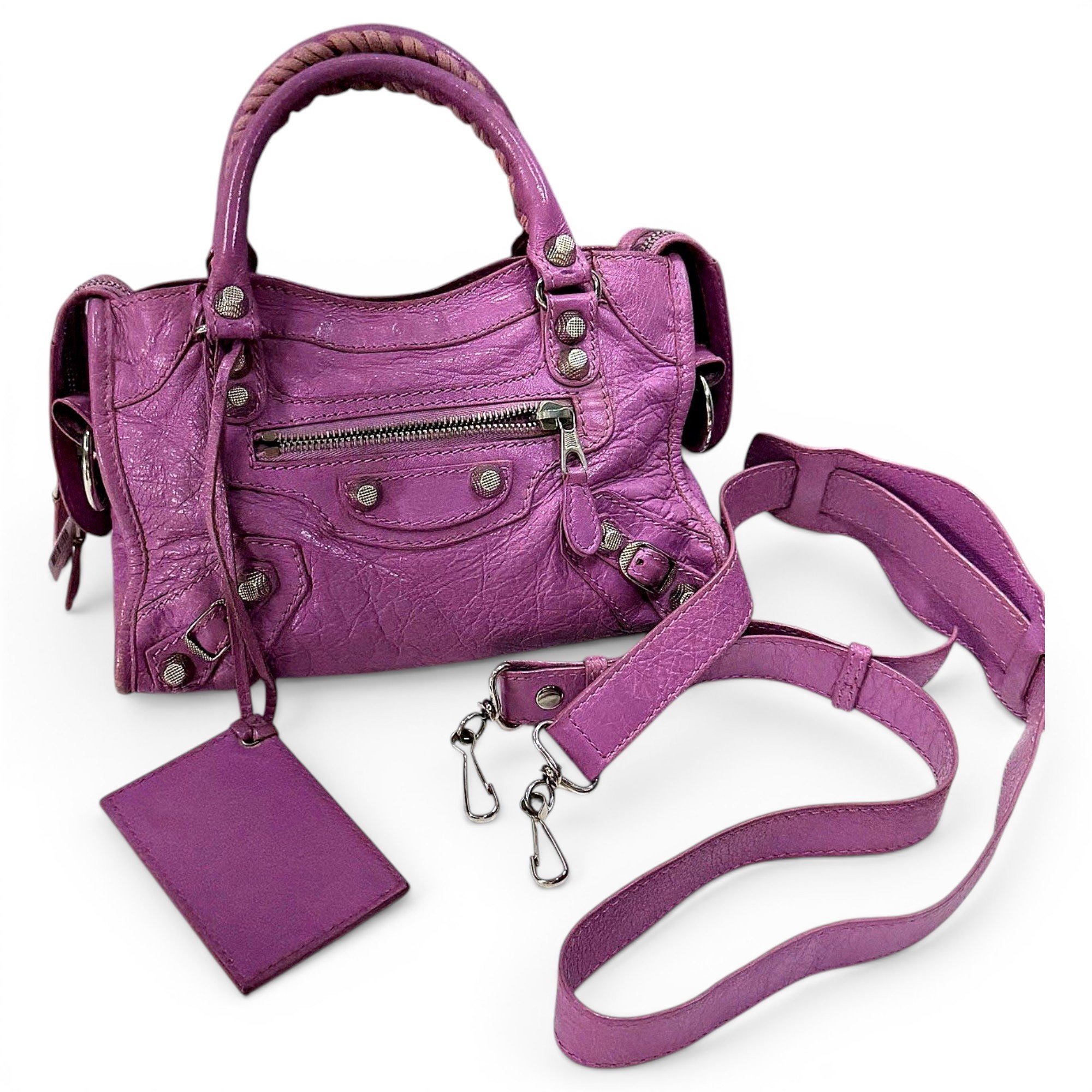 City leather handbag