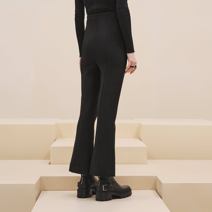Noir High-waisted Bootcut Pants