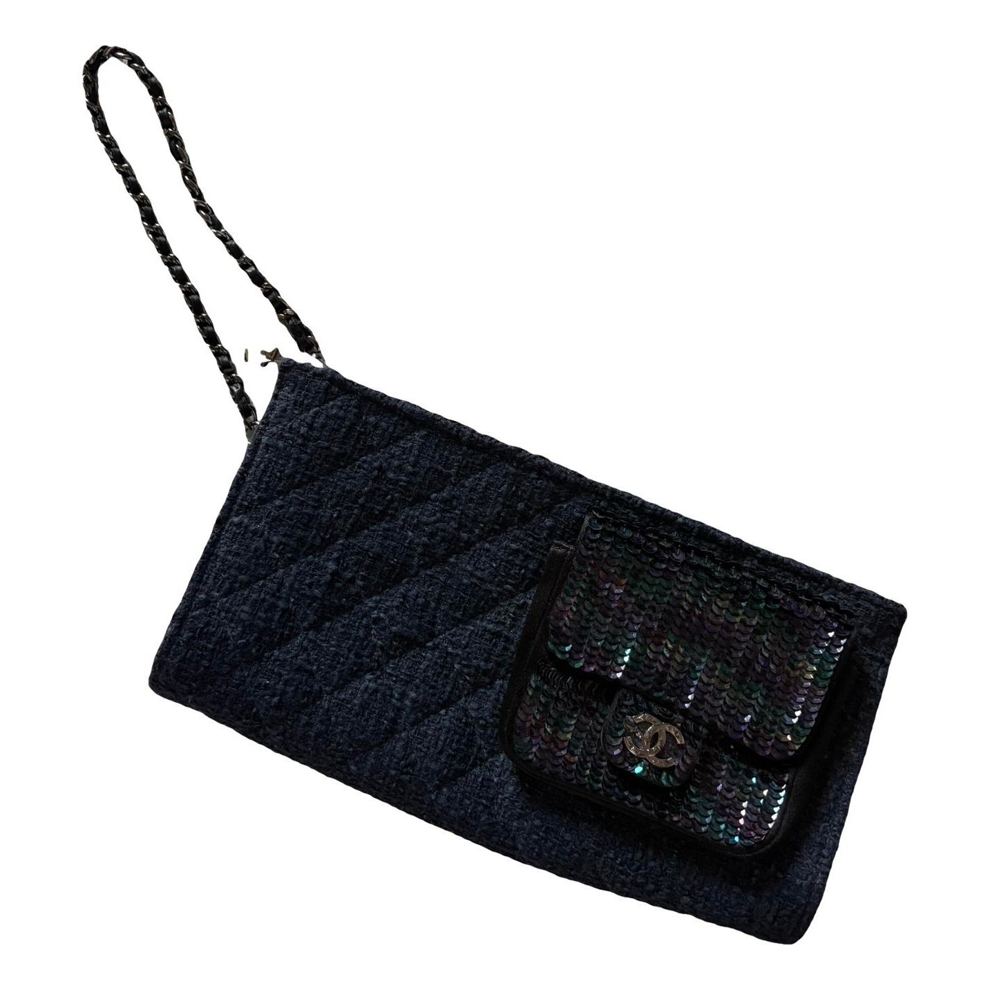 Tweed clutch bag