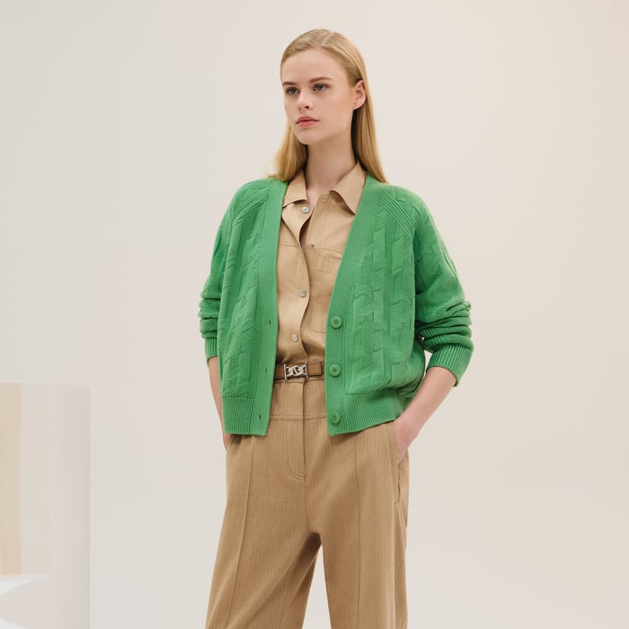 "H" long-sleeve cardigan