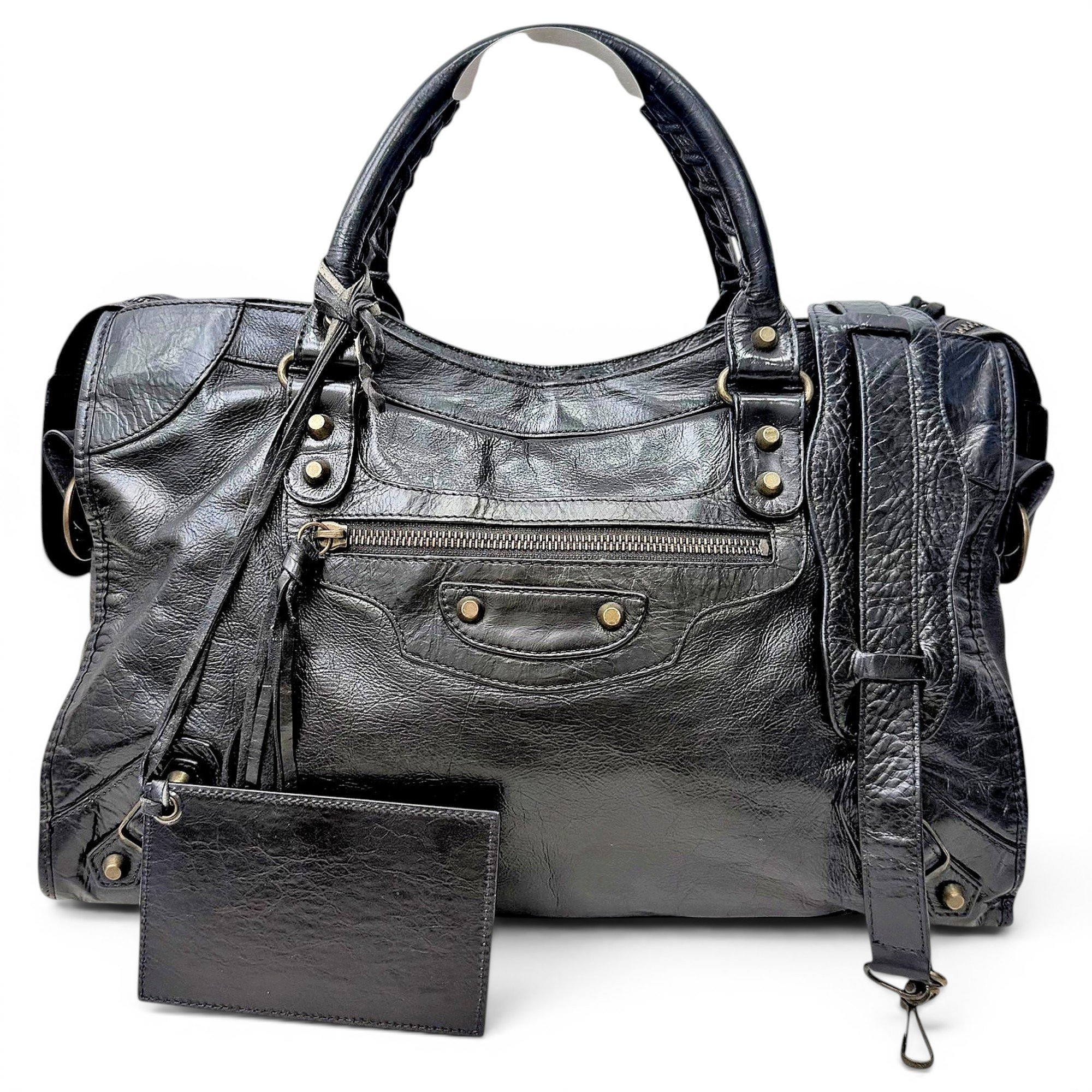City leather handbag