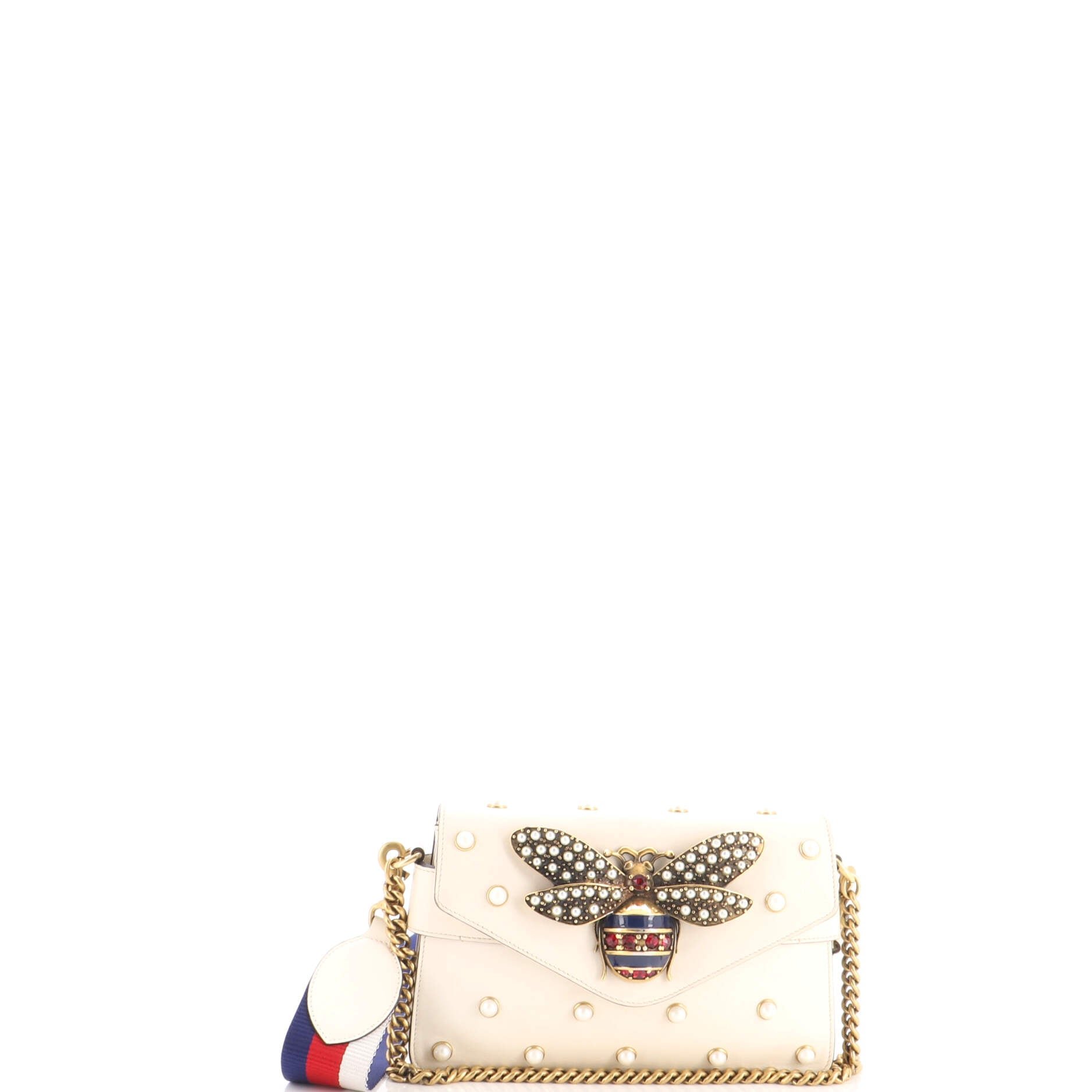 Broadway Pearly Bee Shoulder Bag Embellished Leather Mini