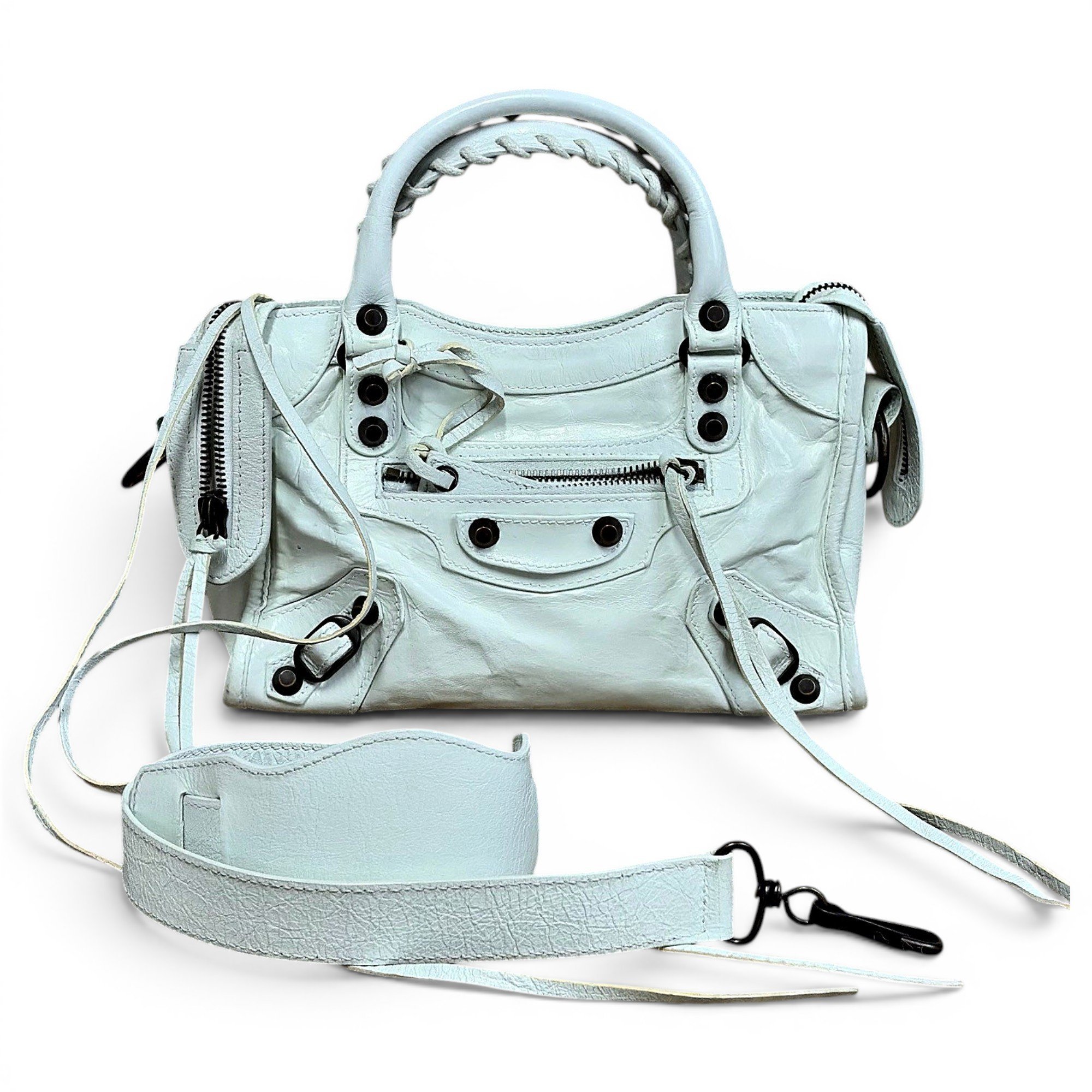 City leather handbag