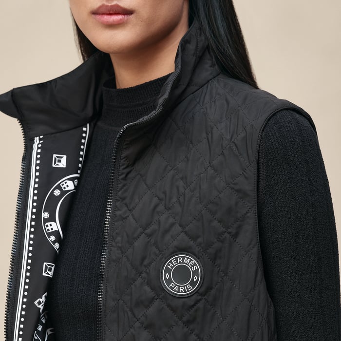 Noir Quilted Sleeveless Jacket
