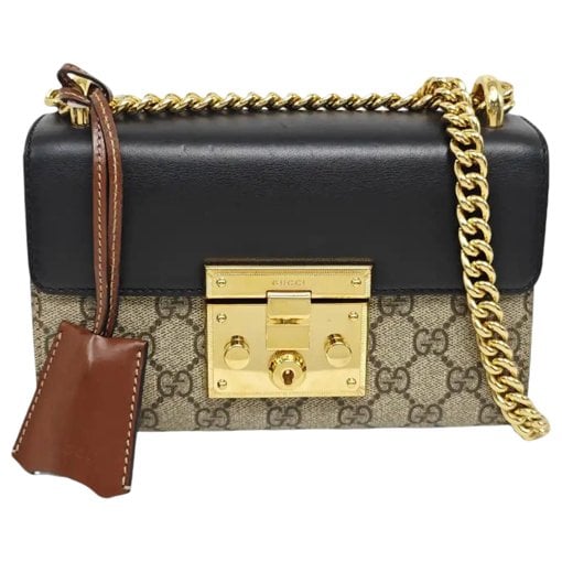 Padlock leather crossbody bag