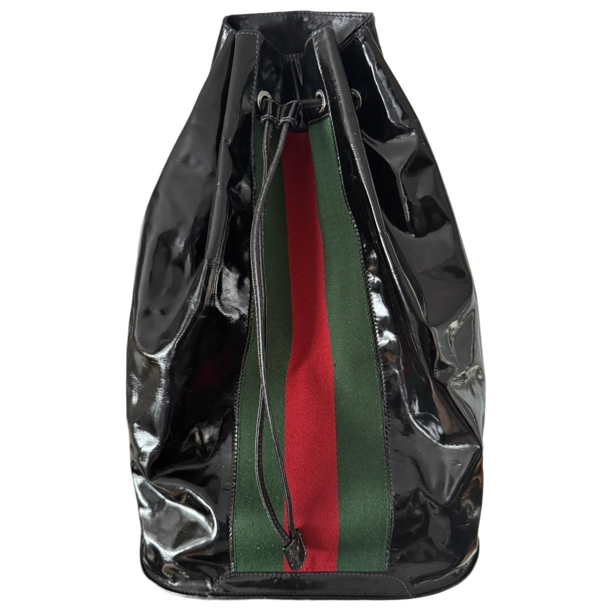 Patent leather backpack