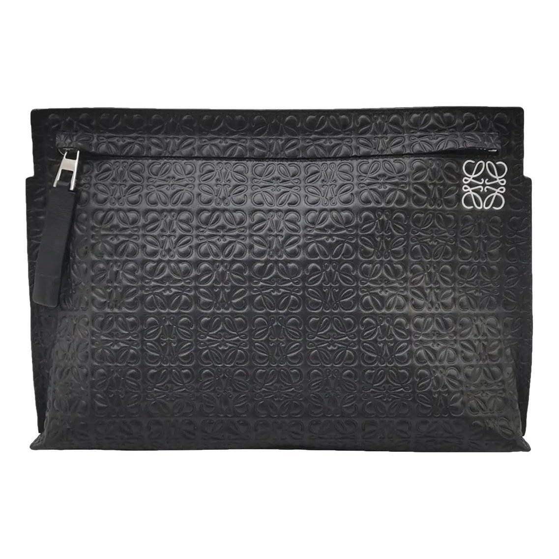 T Pouch leather clutch bag