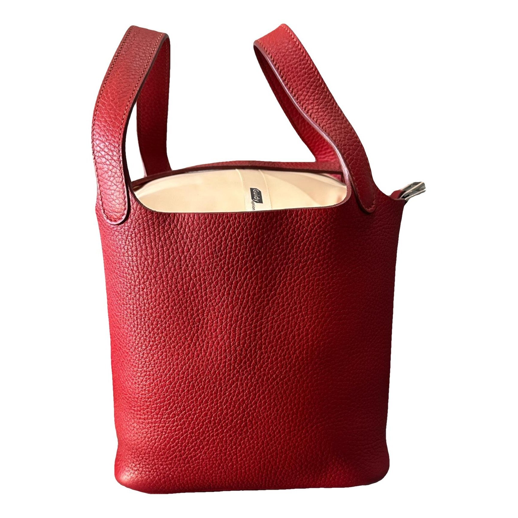 Hermes Picotin 18 Handbag Rouge Casaque
