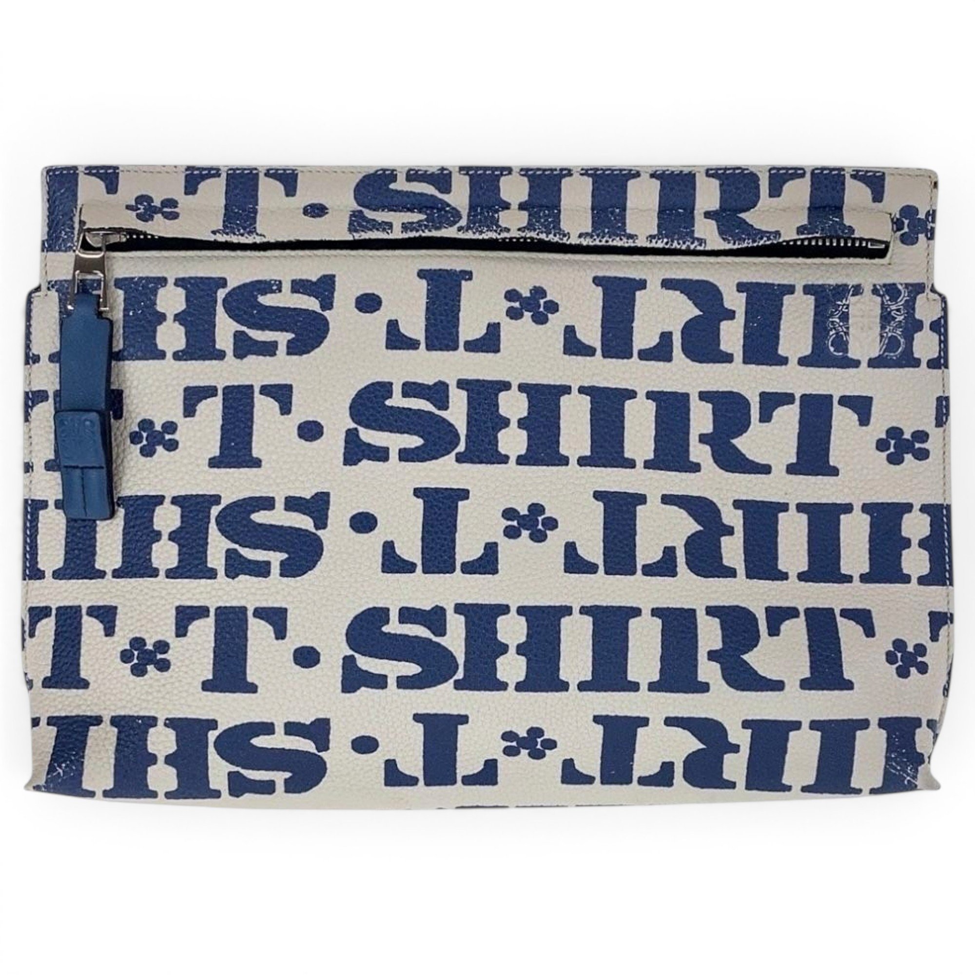 T Pouch leather clutch bag