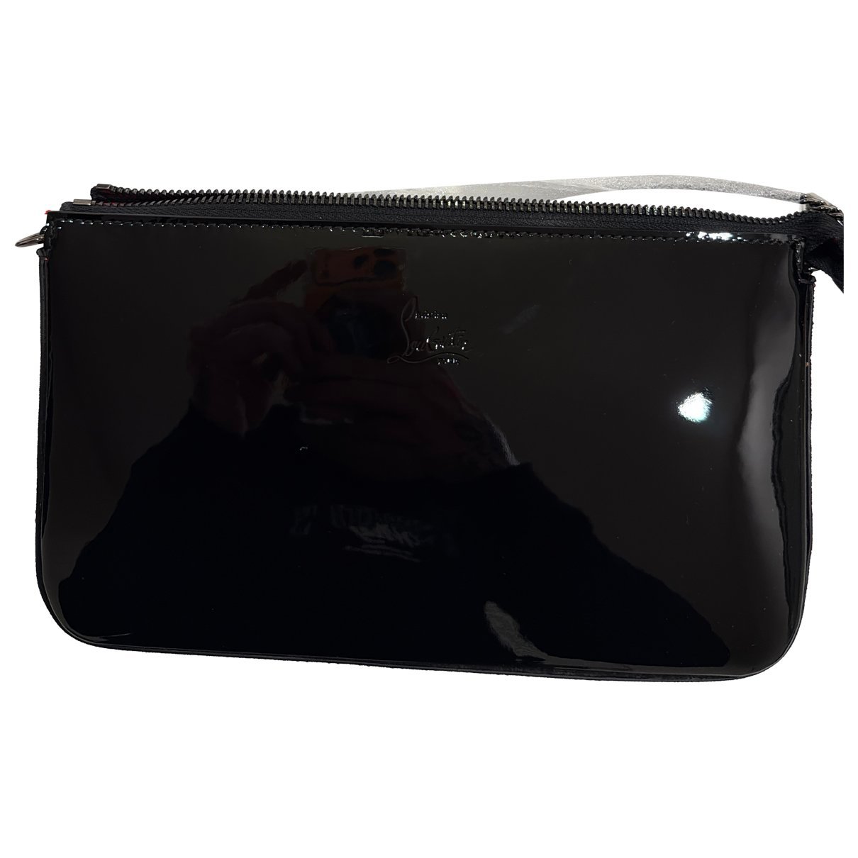 Patent leather clutch bag