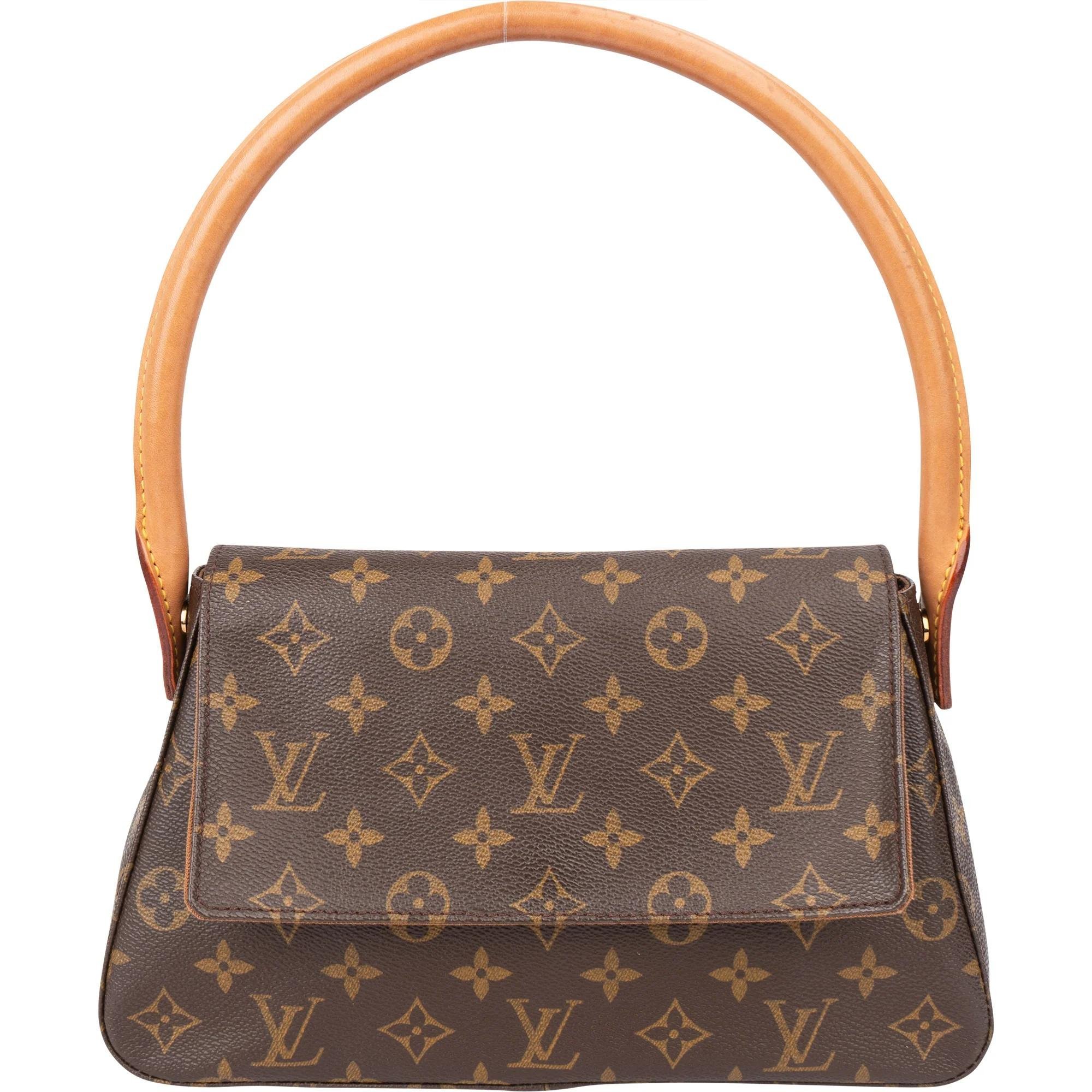 Looping leather handbag
