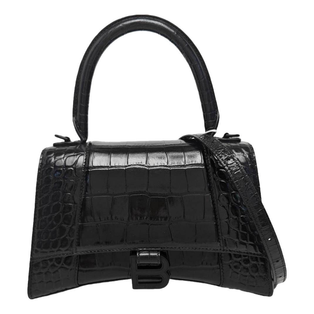 Hourglass leather handbag