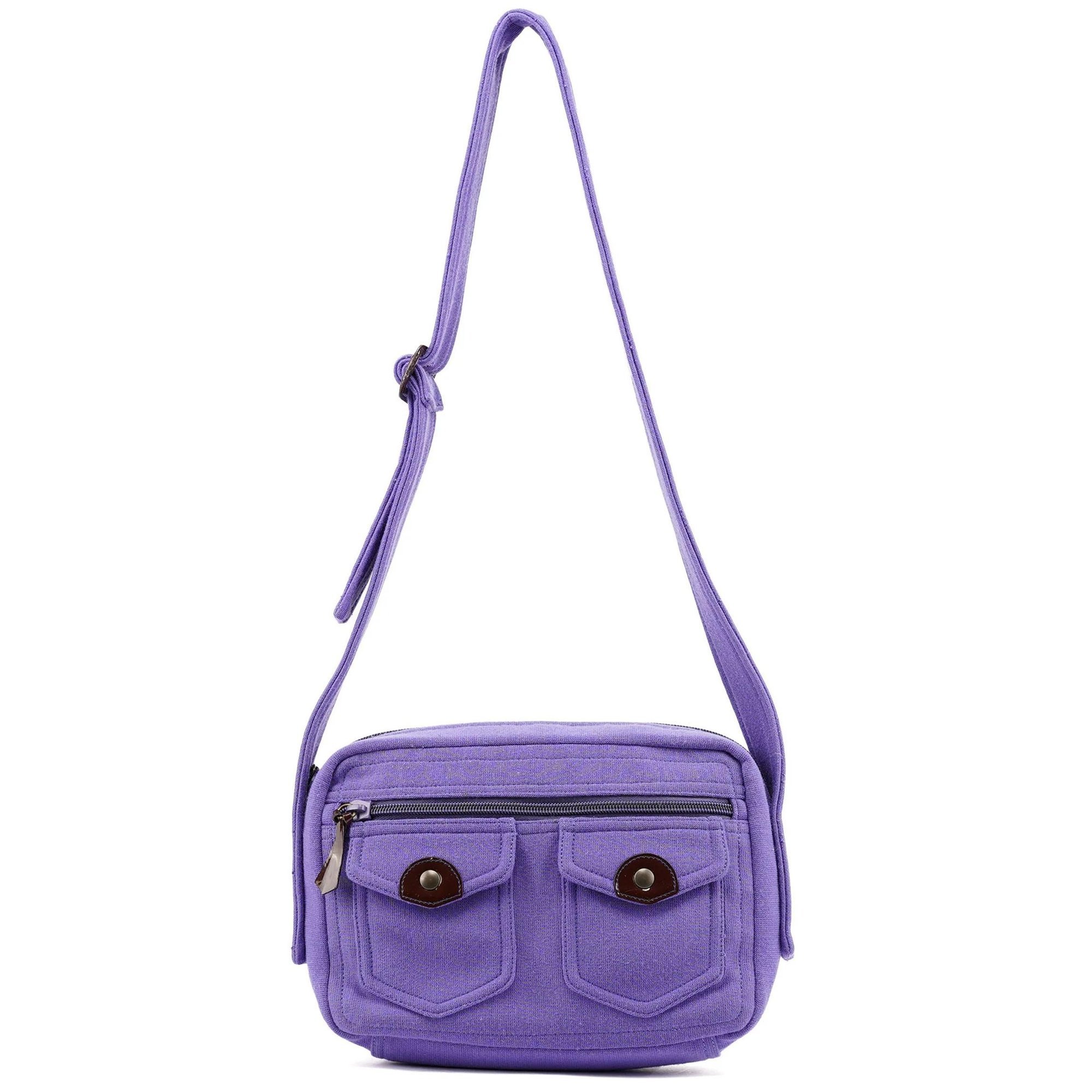 Pocket leather crossbody bag