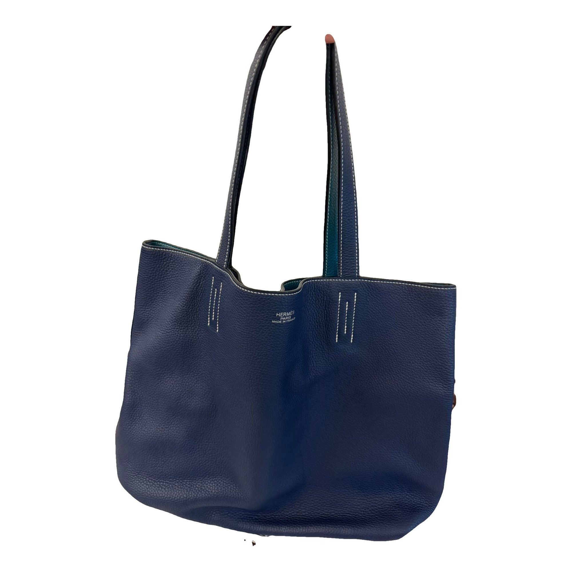 Double sens leather tote
