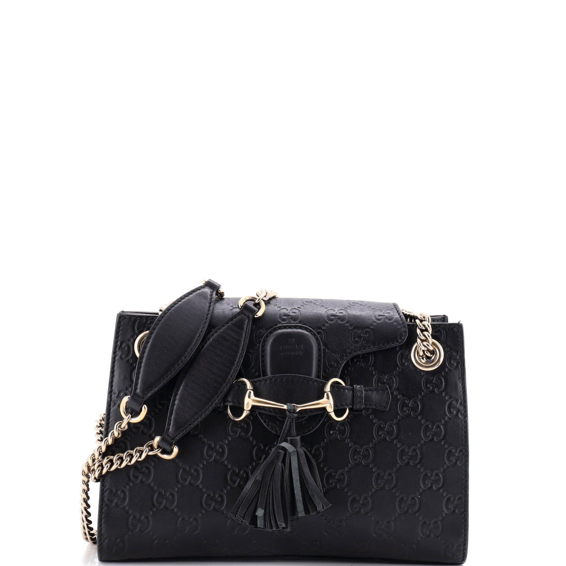 Emily Chain Flap Shoulder Bag Guccissima Leather Small