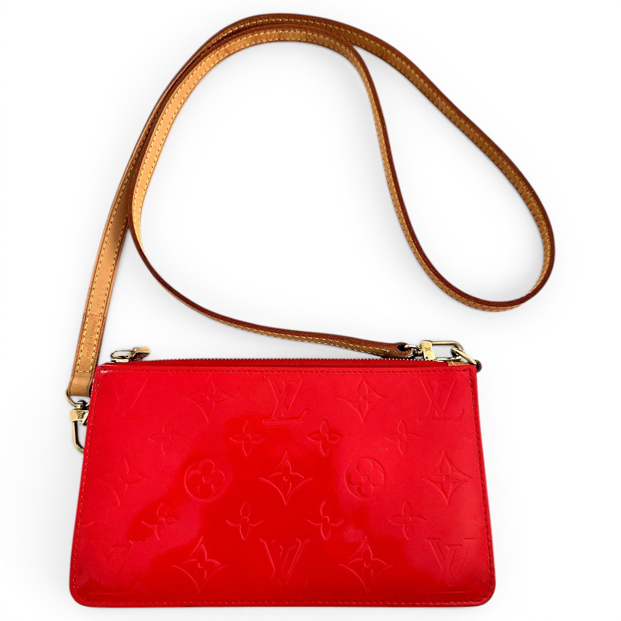 Patent leather clutch bag