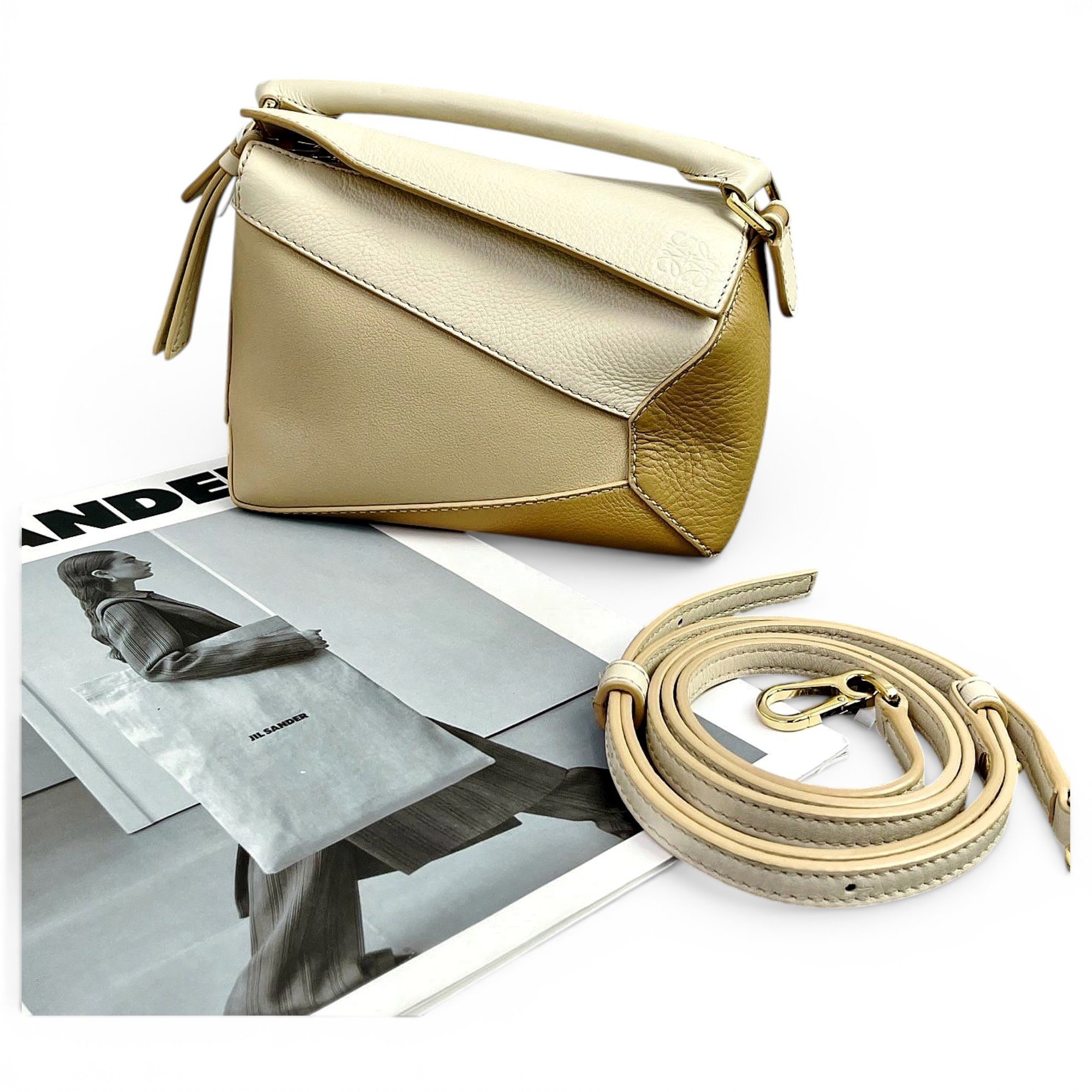 Puzzle leather crossbody bag
