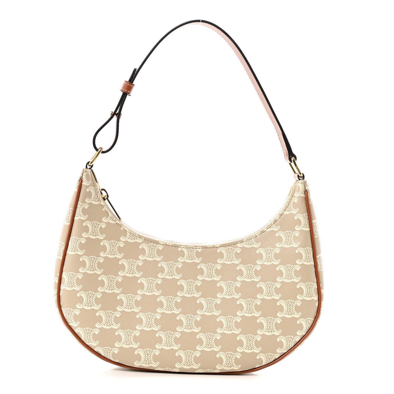 Celine Canvas Calfskin Ava Triomphe Shoulder Bag Grege