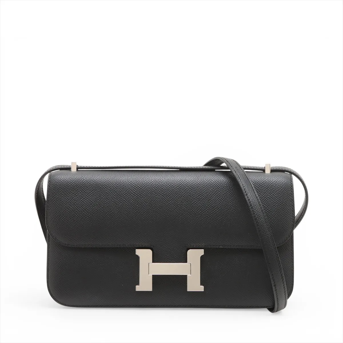 Hermès Constance Elan Miroir Veau Epsom Black Silver Metal Fittings