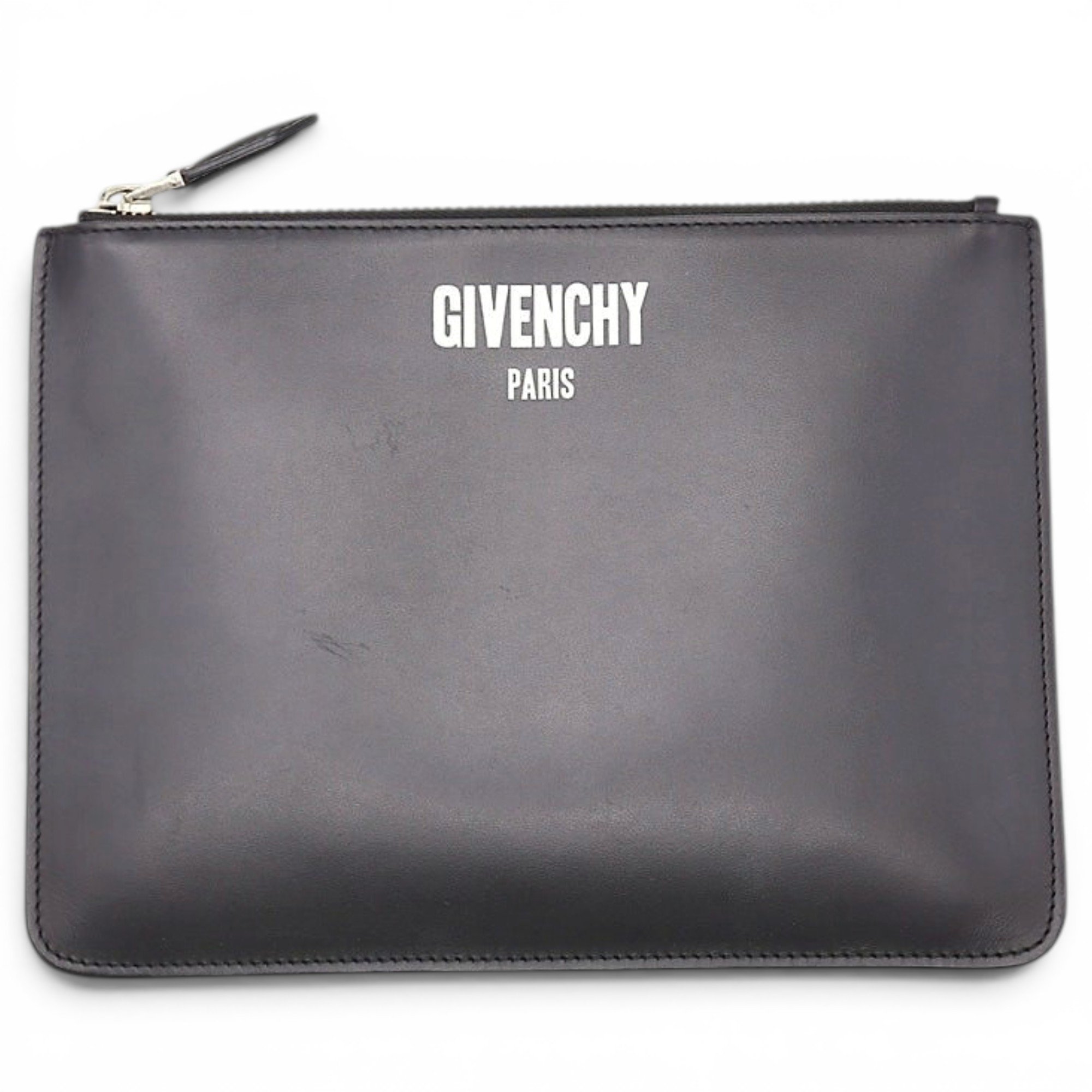 Leather clutch bag