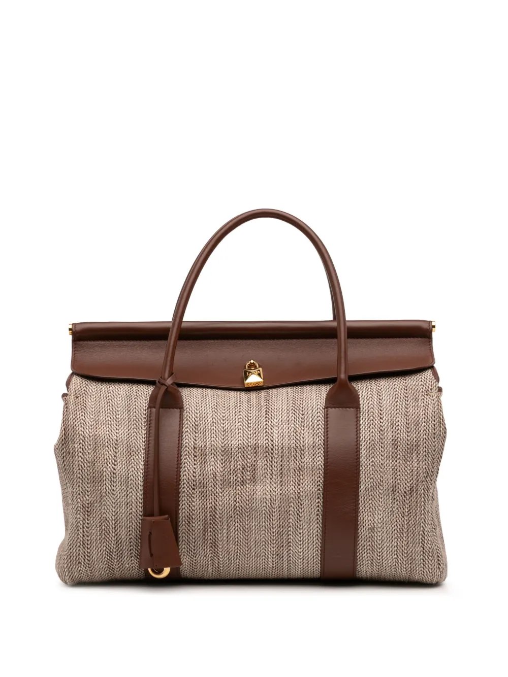 2010-2026 Toile Herringbone and Leather Loom L32 tote bag